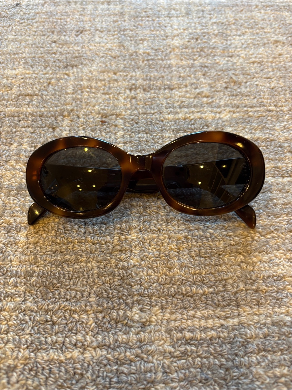 Celine Tortoiseshell Round Sunglasses - Brown/Black